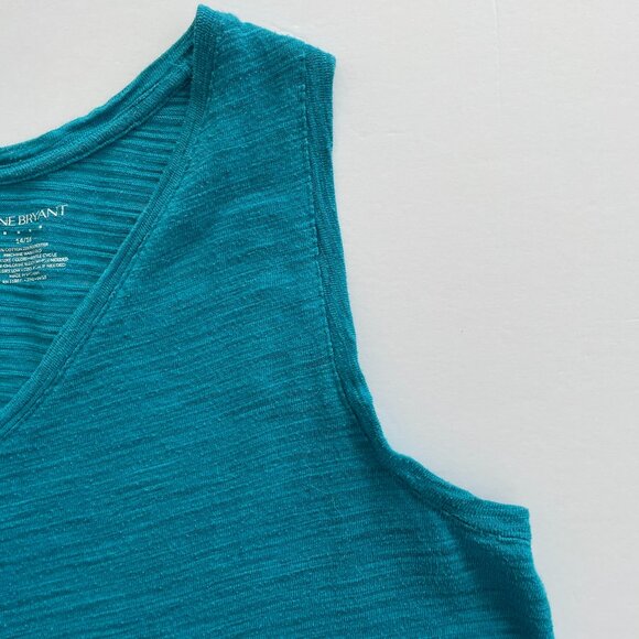 Lane Byant Sleeveless V-neck Swing Tunic Top Turquoise Size 14/16 - Picture 7 of 8